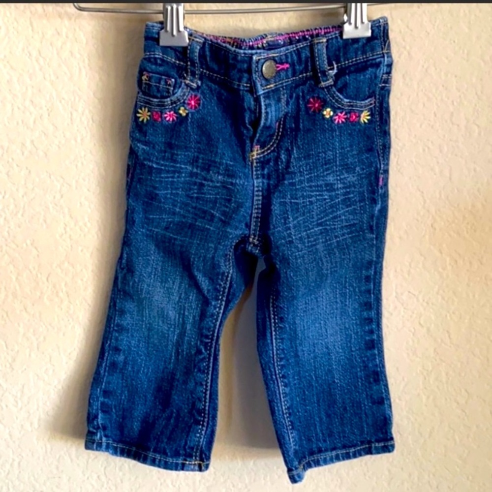 Osh Kosh premium denim floral embroidered jeans